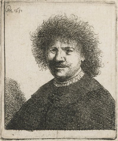 Self-Portrait in Cloak with Flat Collar, 1630-31 by Rembrandt van Rijn